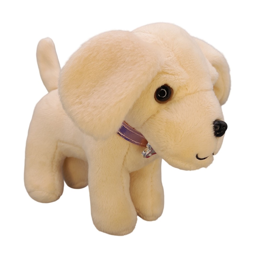 Our Generation Battat Golden Retriever Puppy Plush Poseable Dog Pink Collar 6in